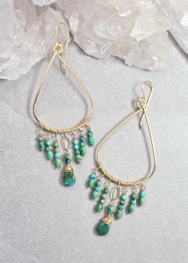James   Jezebelle | Turquoise Fringe Hoops