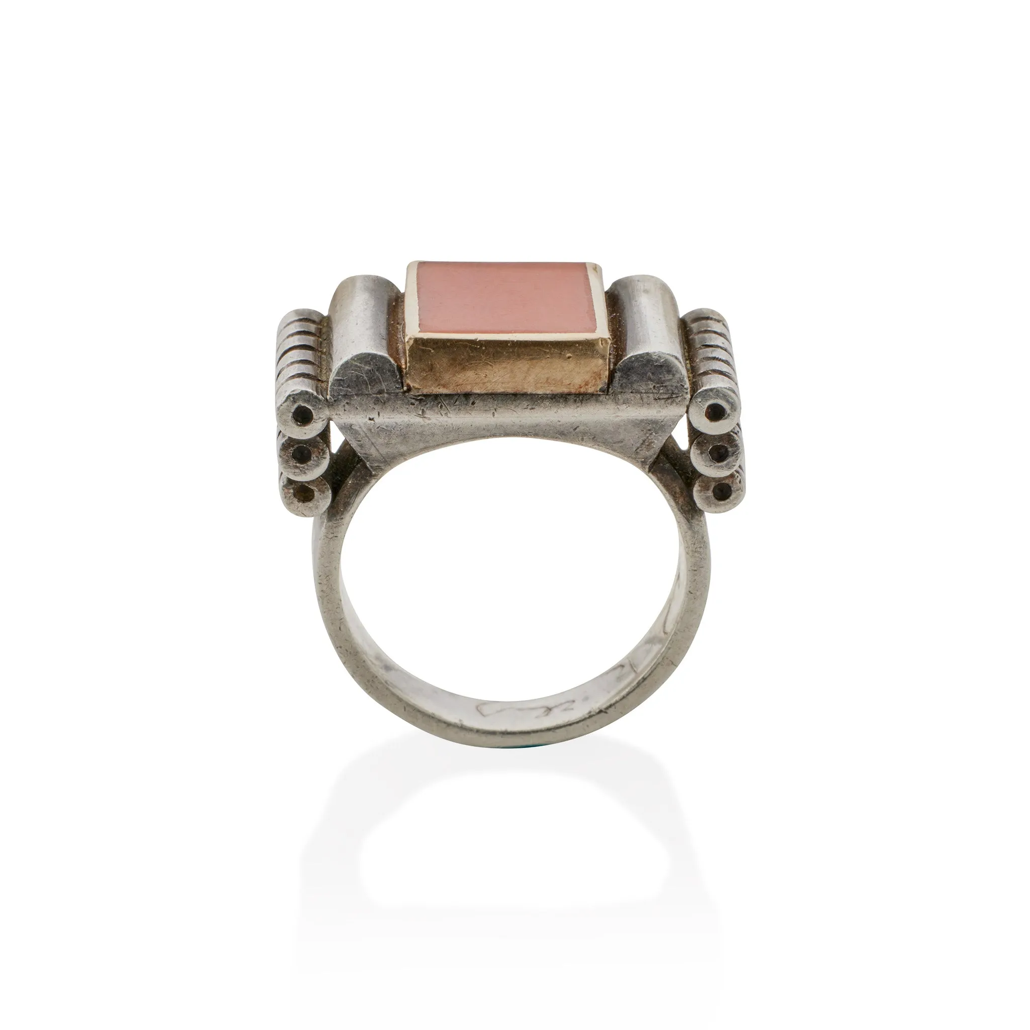 Jean Despr??s Silver and Coral Ring
