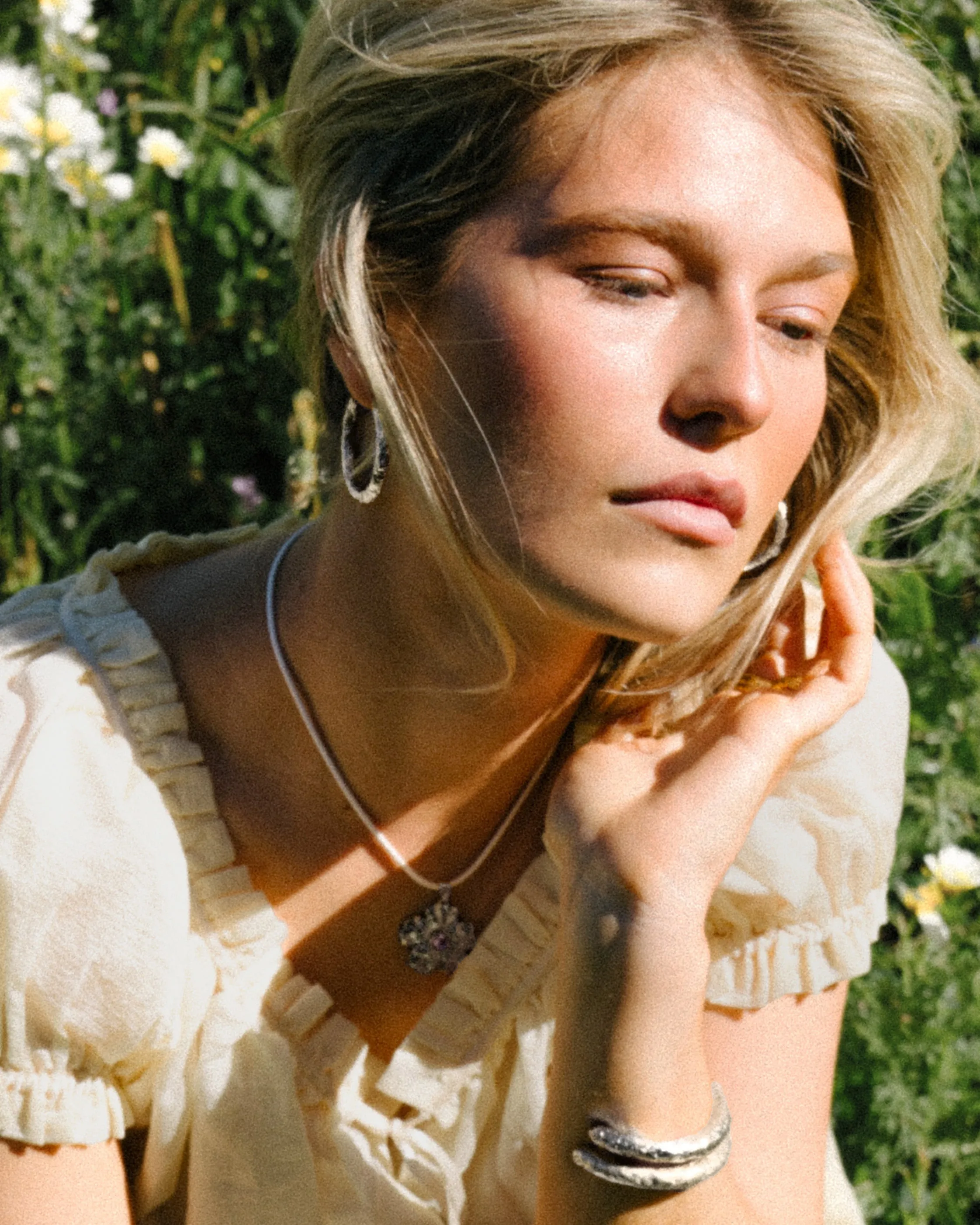 Jenny Large Hoop Earrings in Silver