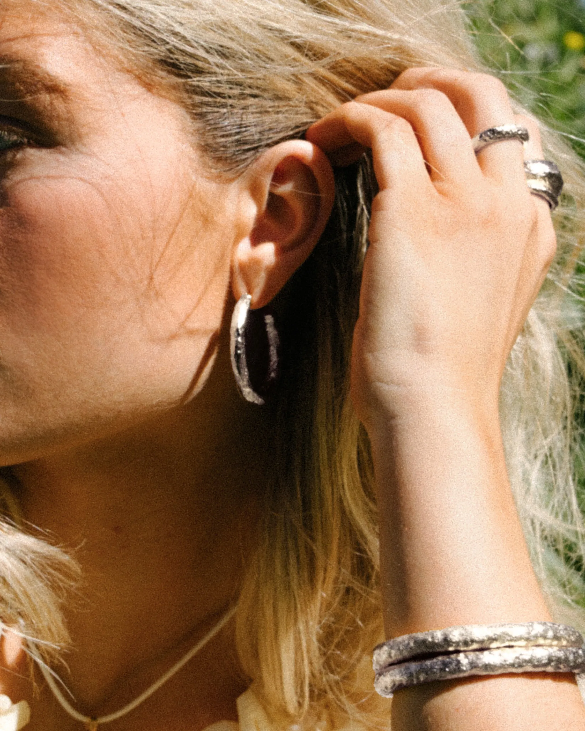 Jenny Large Hoop Earrings in Silver