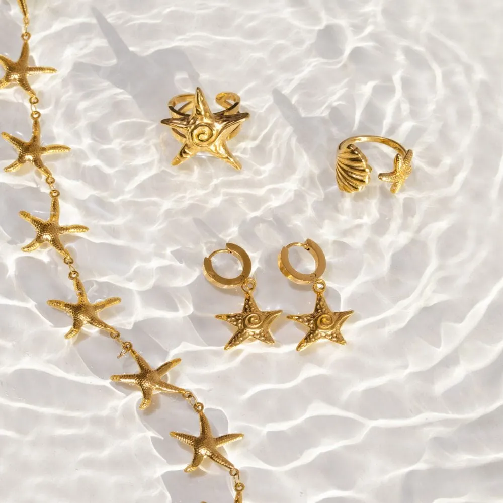 Lani Starfish Hoop Earrings