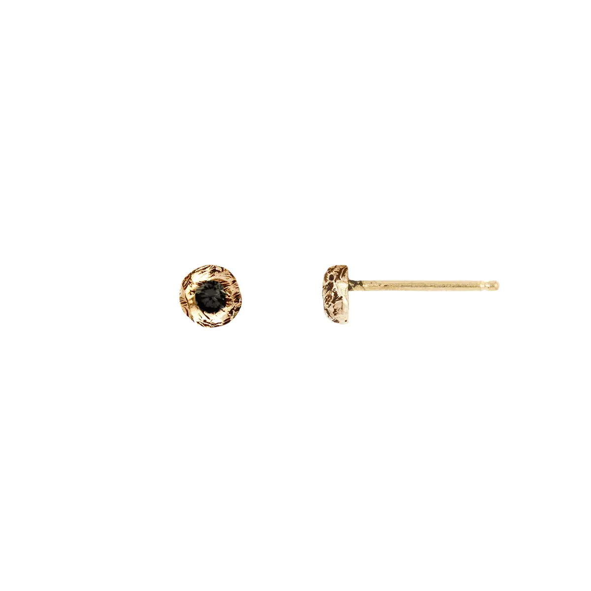Large Diamond Set 14K Gold Studs