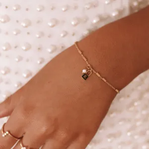 Leila - Stainless Steel Engraved Padlock Bracelet