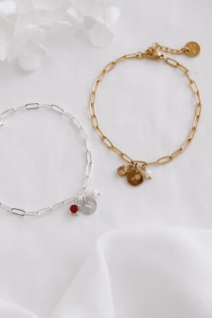 Lennon - Stainless Steel Gold or Silver Engraved Bracelet