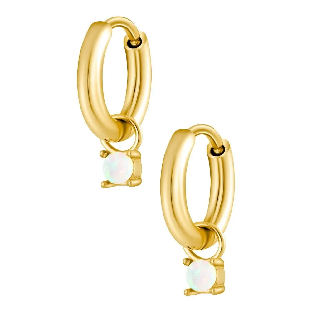Lillian Opal Hoop Earrings