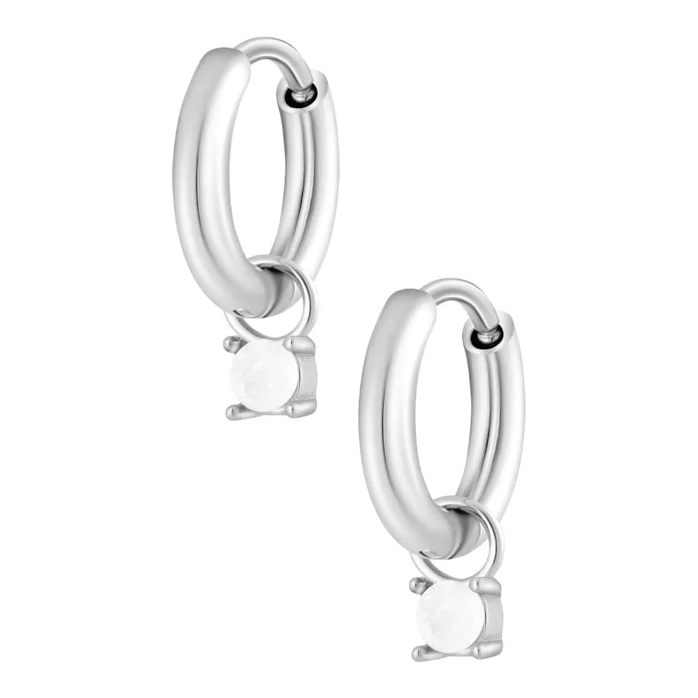 Lillian Opal Hoop Earrings