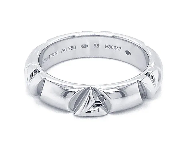 Louis Vuitton LV Volt Multi Ring, 18k White Gold. Size 58