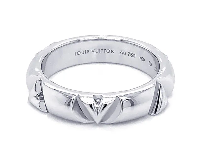 Louis Vuitton LV Volt Multi Ring, 18k White Gold. Size 58