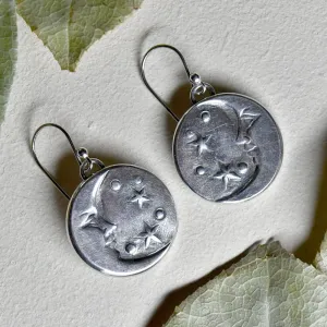 'Luna' Die Struck Silver Earrings
