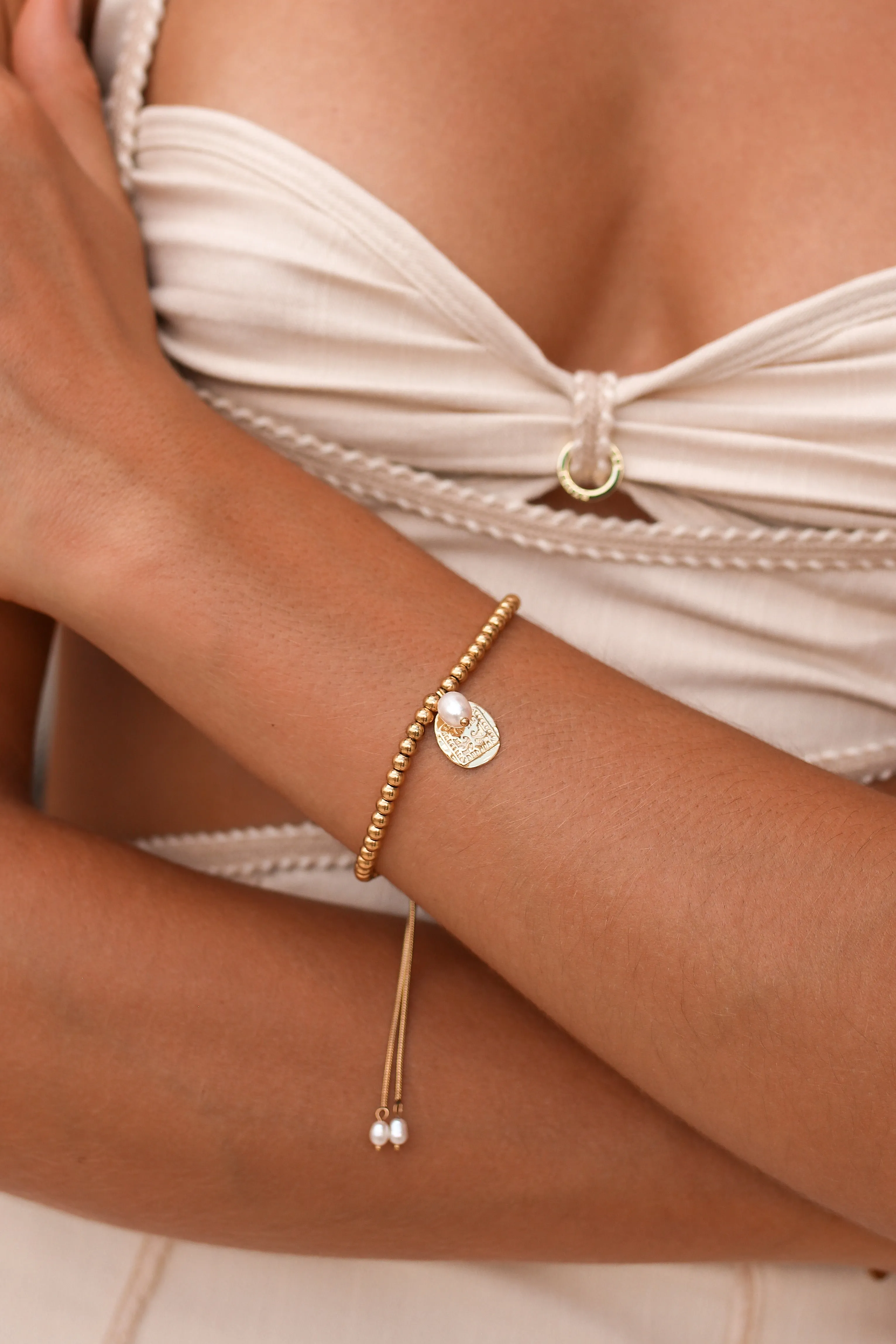 Mahuni - Stainless Steel Pearl Bracelet