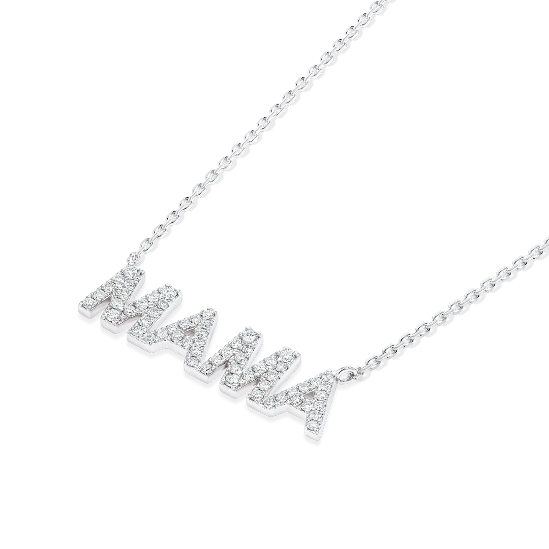 Mama Diamond Pendant White Gold