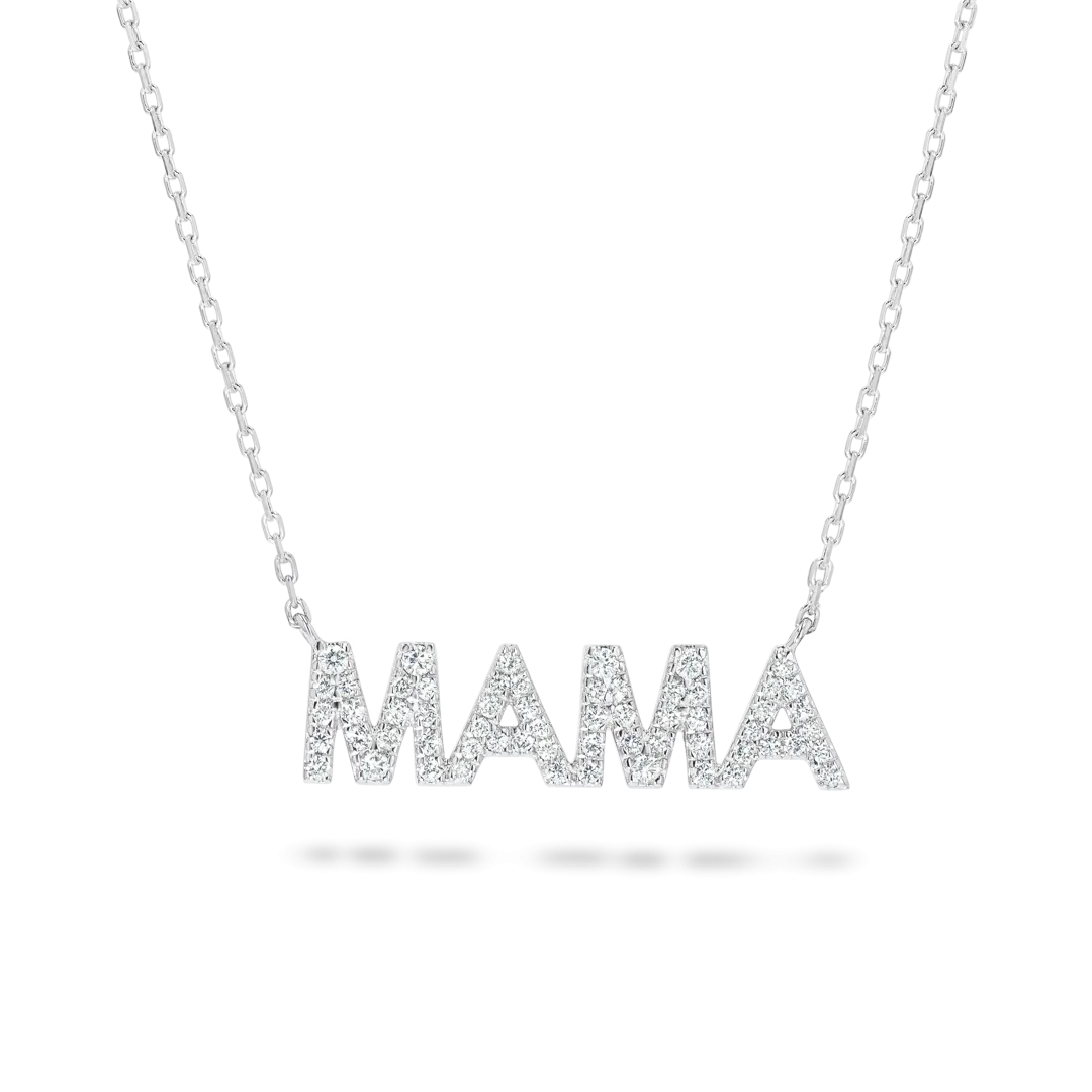 Mama Diamond Pendant White Gold