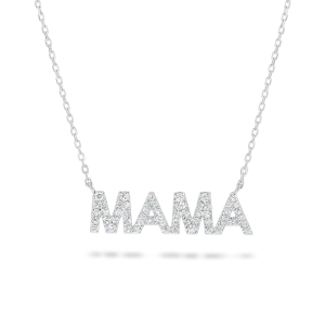 Mama Diamond Pendant White Gold