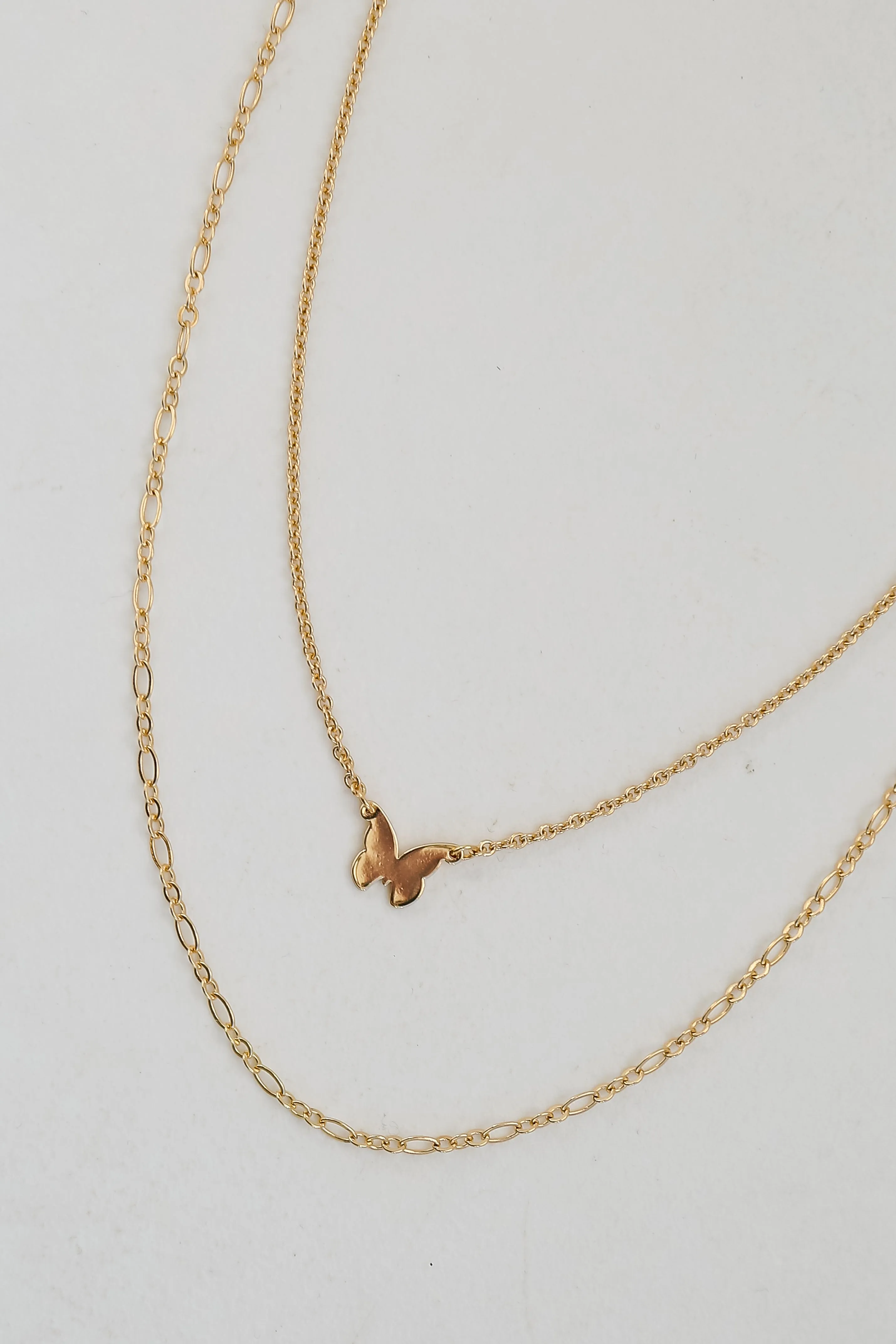 Mary Gold Butterfly Layered Necklace