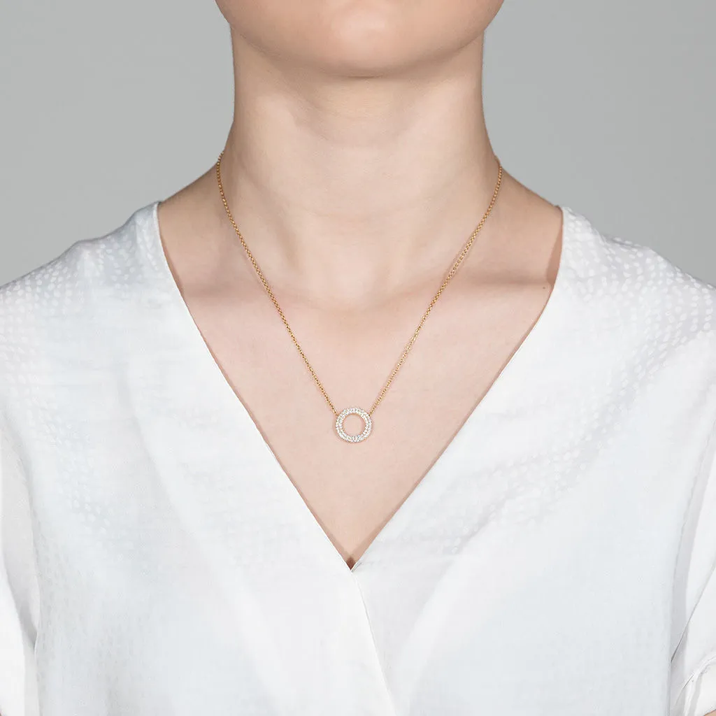 Matin 18K Gold Necklace w. 62 Diamonds