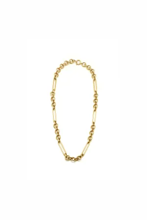 Midsize Mixed Clip Chain 18K Gold Necklace
