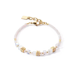 Mini Cubes bracelet gold white