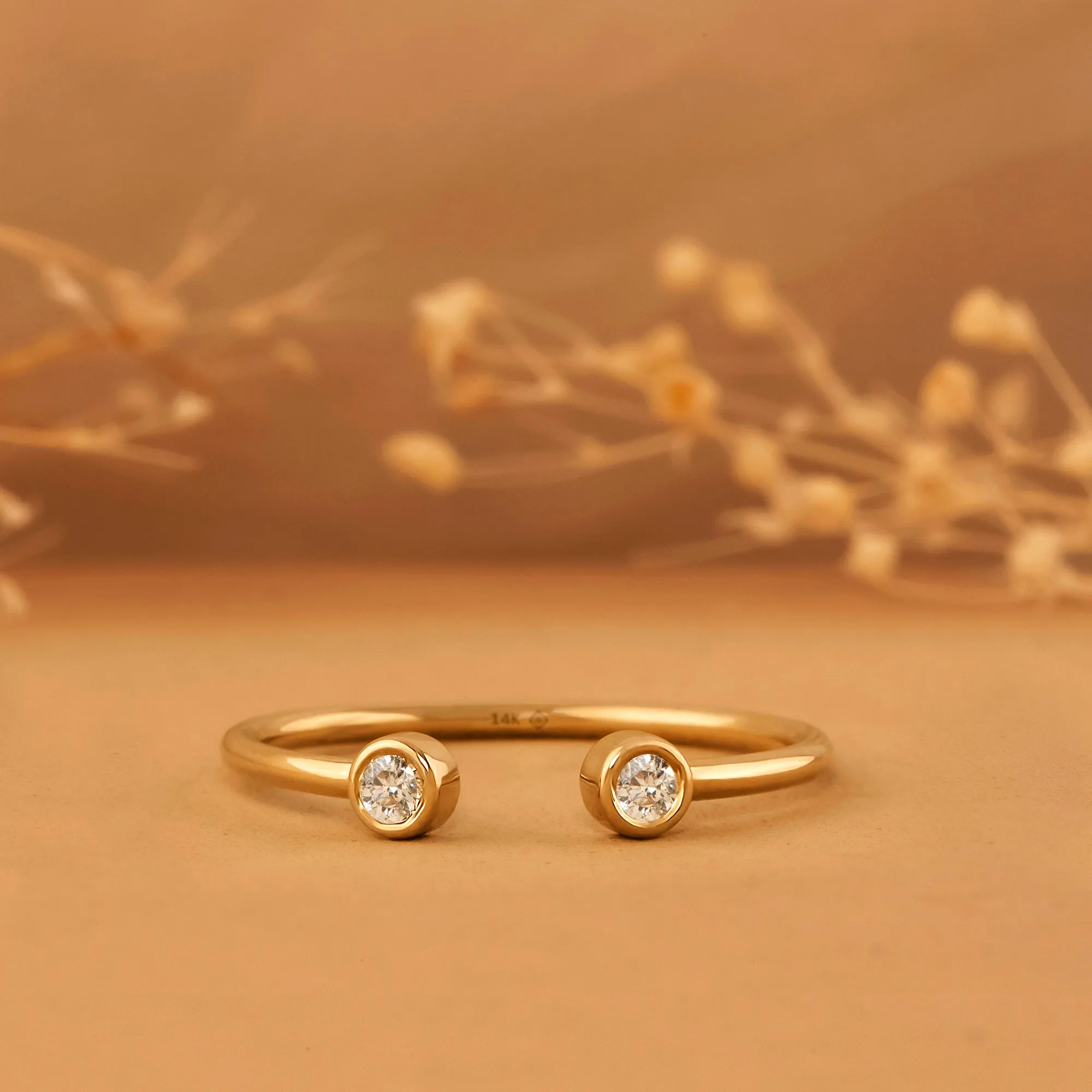 Mini Diamond Cuff Ring, Robin