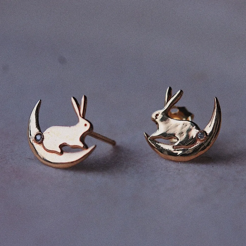 Moon Bunny Earrings