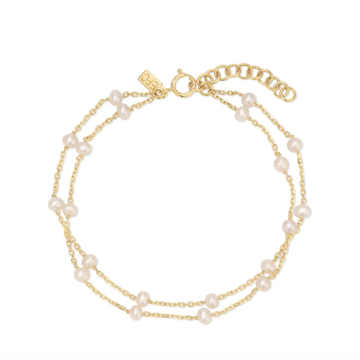 Multi Pearl Double Chain Bracelet