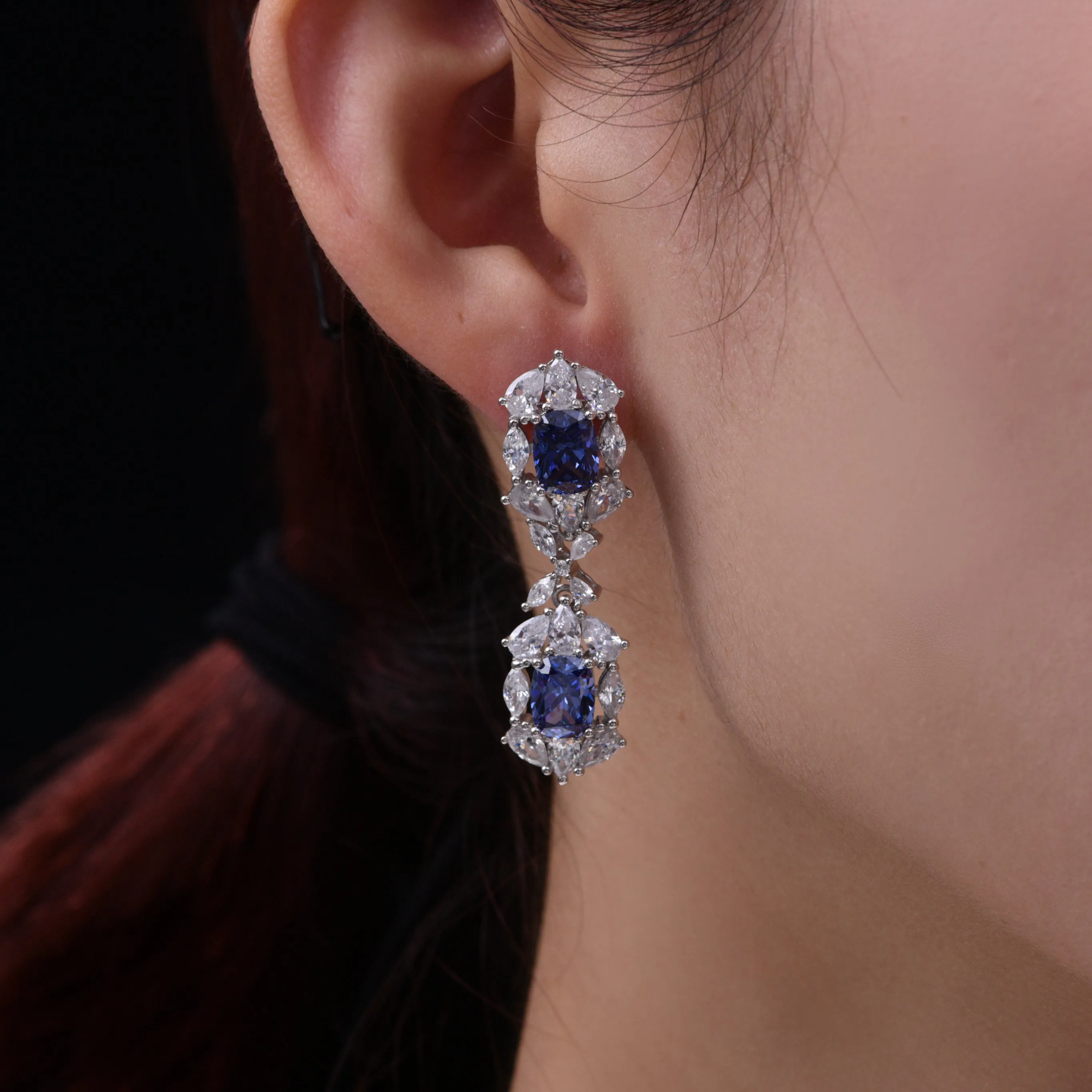Naomi Tanzanite Statement Earrings