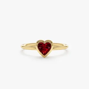 Natural Garnet Heart Ring, Ashly