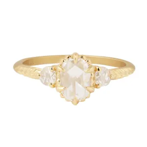 Oval Three Diamond Evergreen Ring