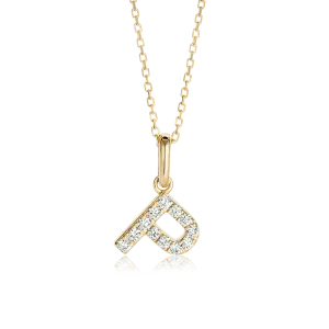 P Letter Pendant Yellow Gold