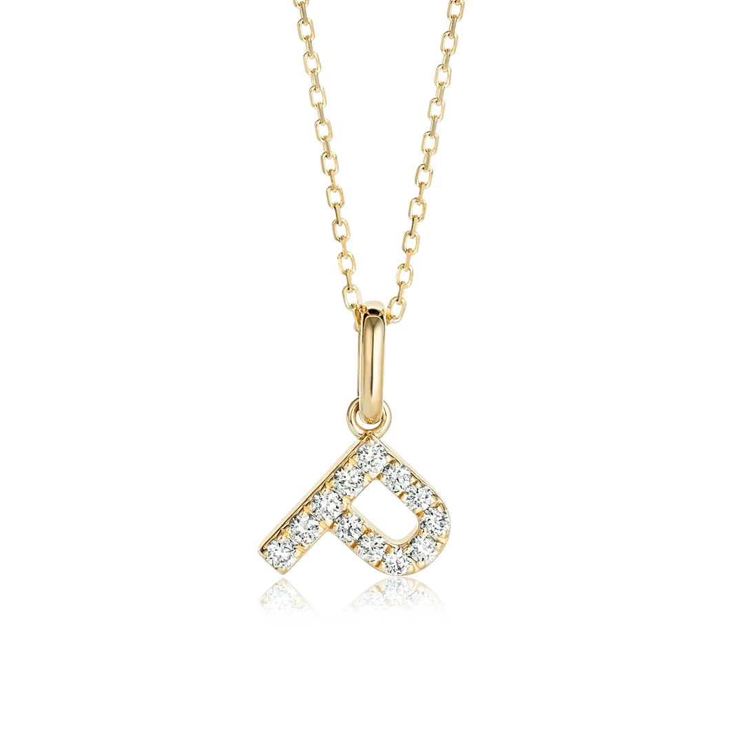 P Letter Pendant Yellow Gold