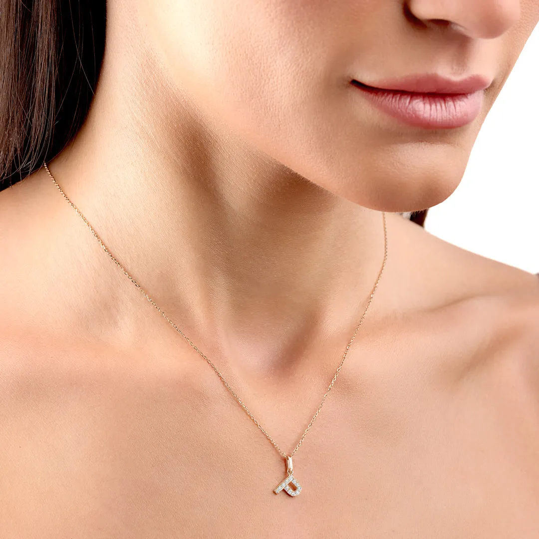P Letter Pendant Yellow Gold