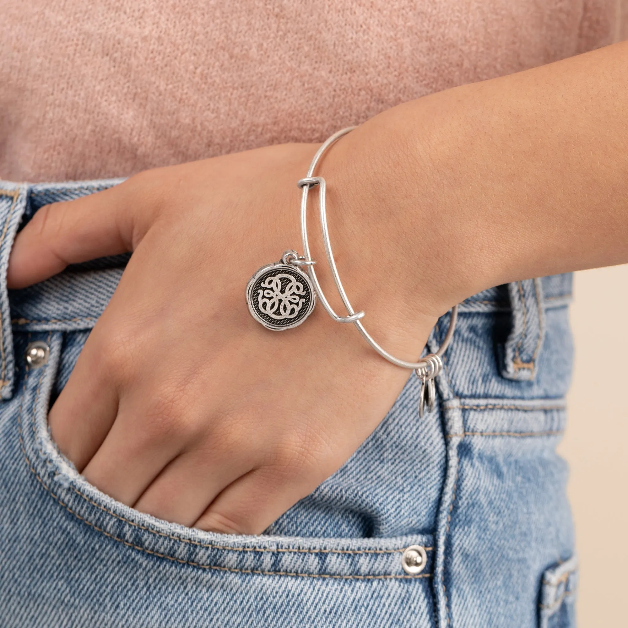 Path of Life? Embossed Charm Bangle