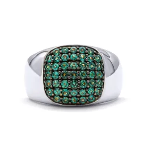 Pav?? Cluster Alexandrite Signet Ring