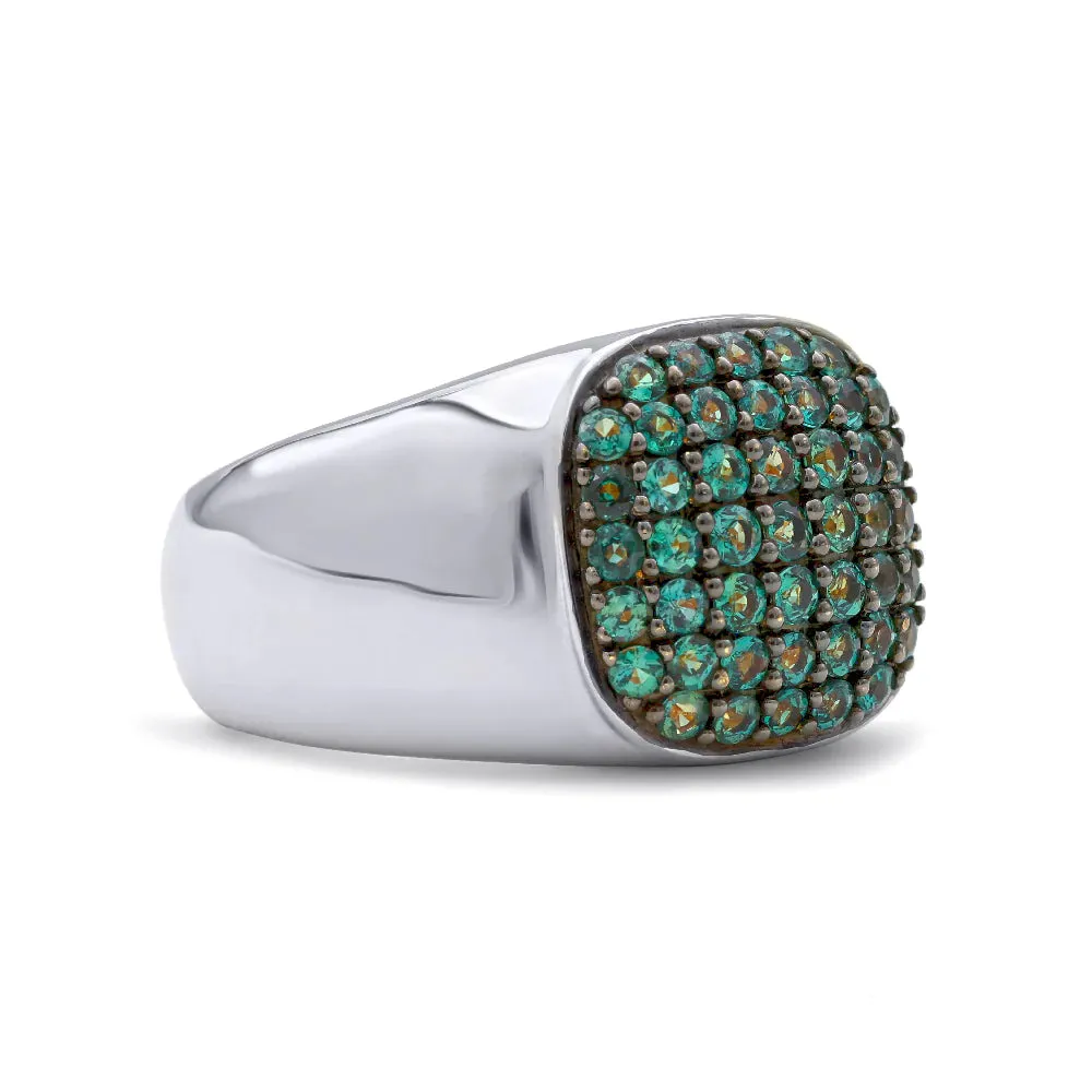 Pav?? Cluster Alexandrite Signet Ring