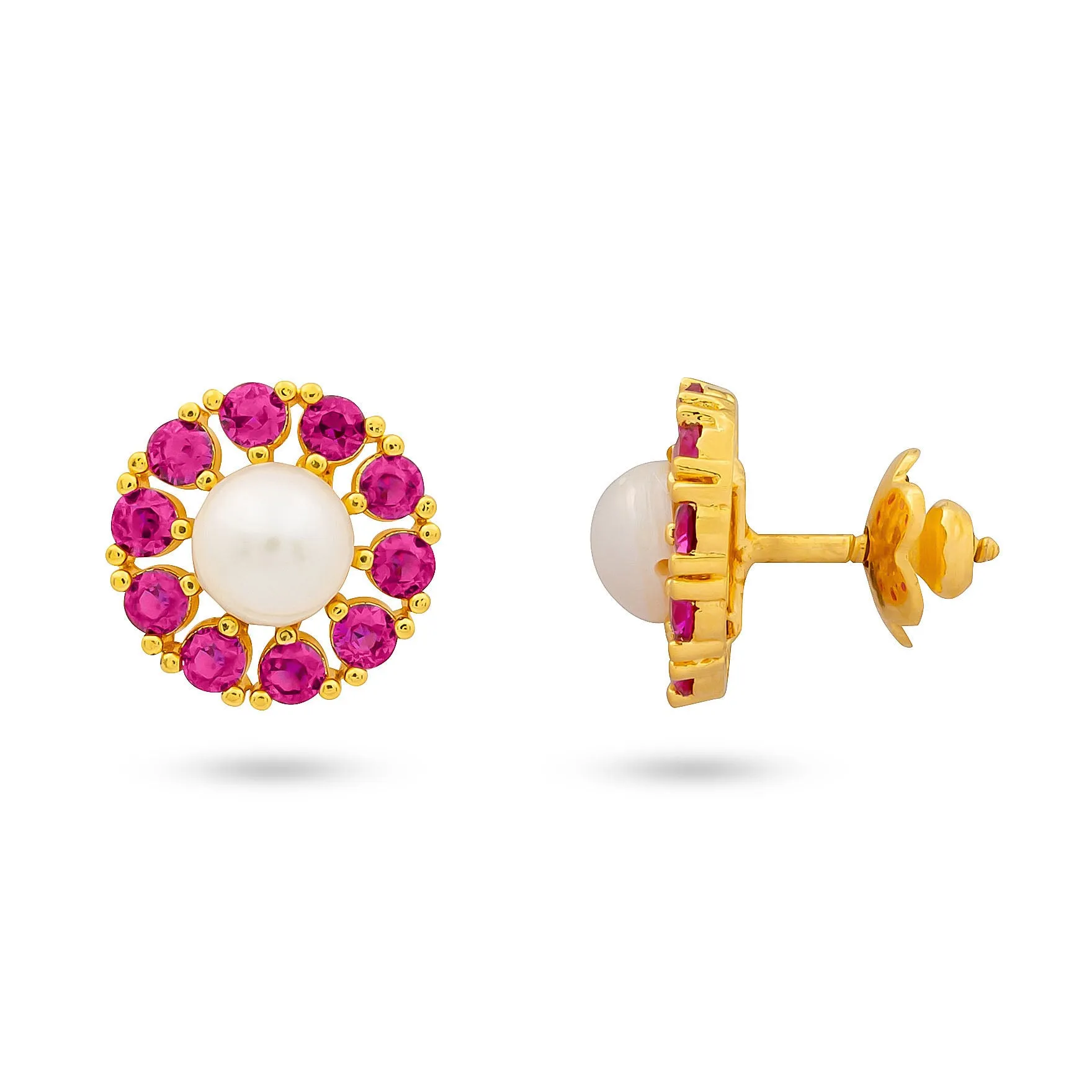PREMIUM RATNA  PEARL STONE STUD  PMRNSPST1R-052