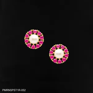PREMIUM RATNA  PEARL STONE STUD  PMRNSPST1R-052