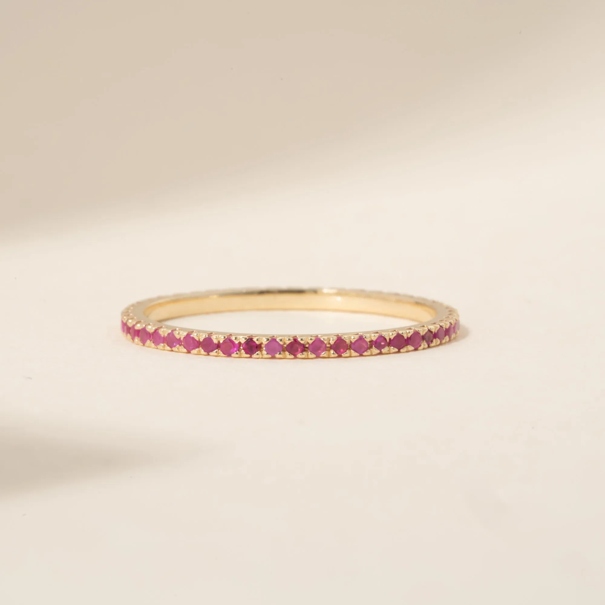 Prong Set Ruby Eternity Band, Kiki