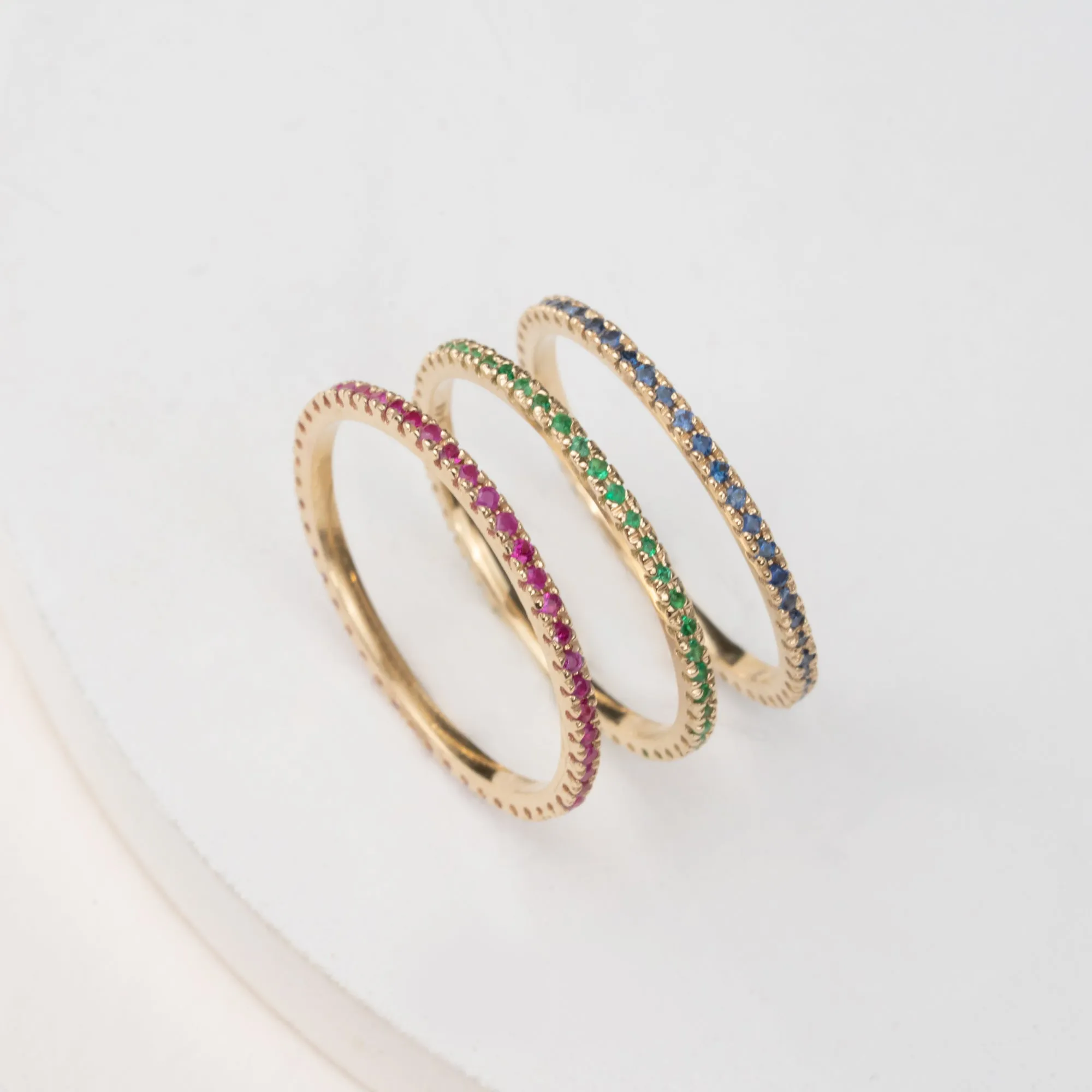 Prong Set Ruby Eternity Band, Kiki