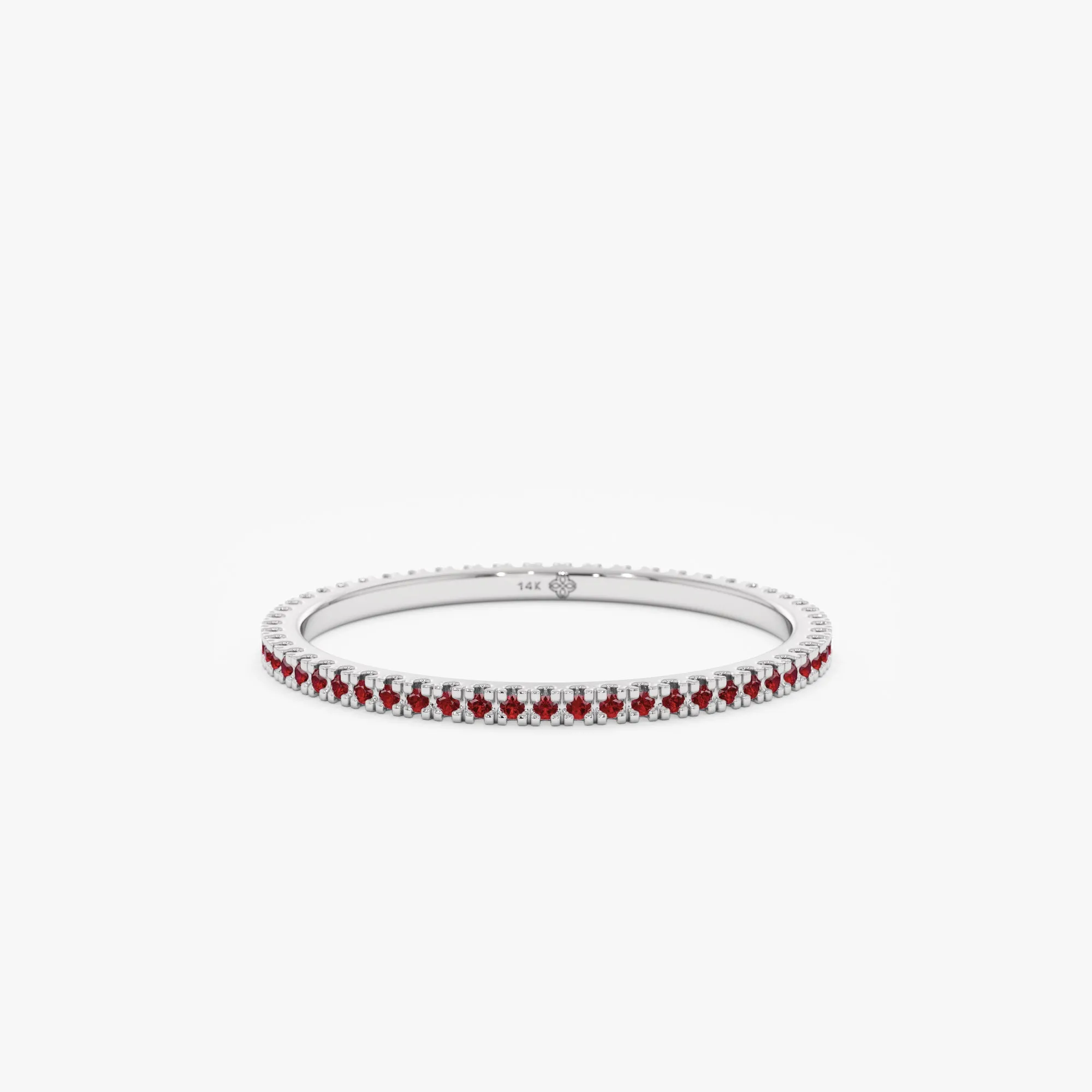 Prong Set Ruby Eternity Band, Kiki