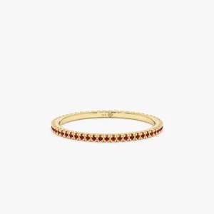 Prong Set Ruby Eternity Band, Kiki