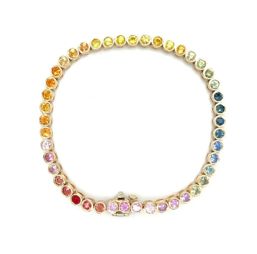 Rainbow Sapphire Tennis Bracelet
