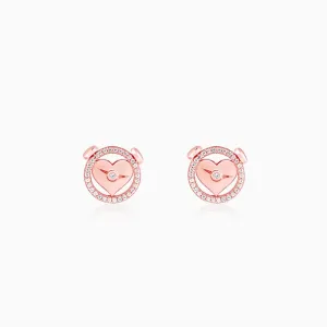 Rose Gold I Miss You Stud Earrings