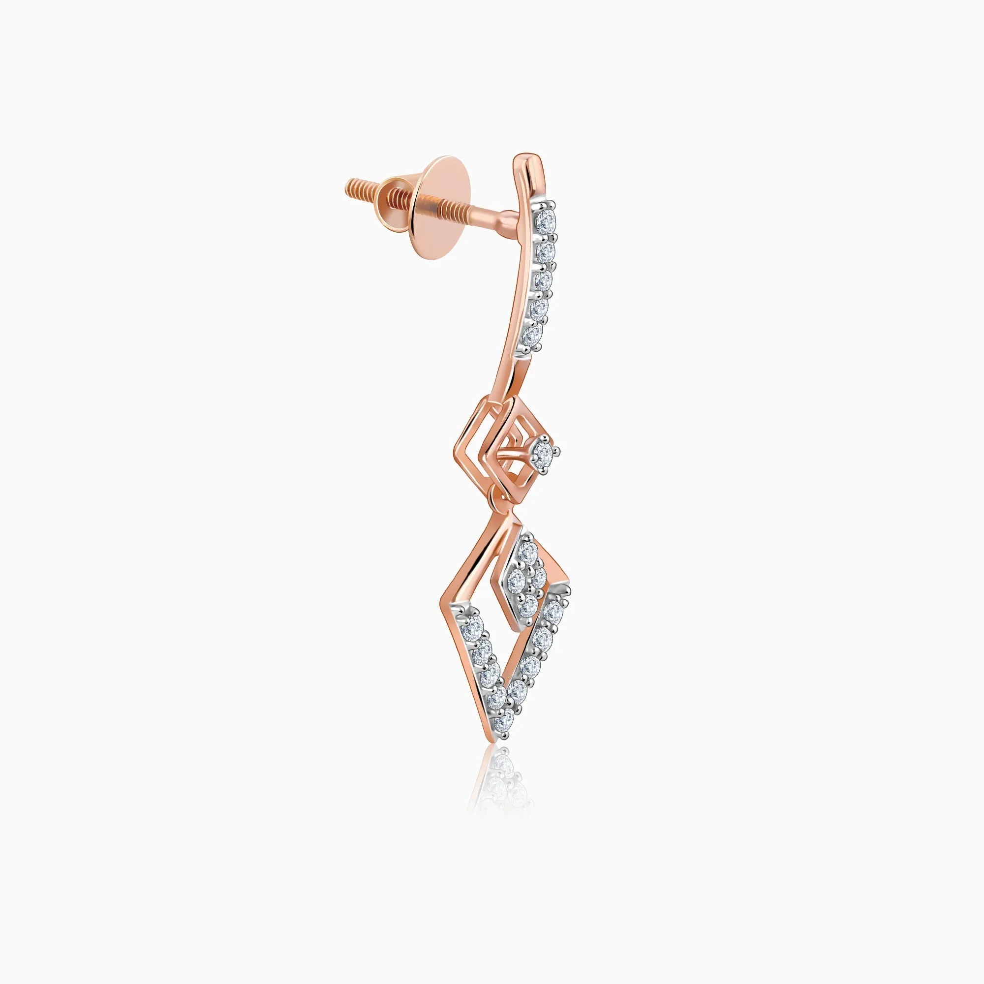 Rose Gold Swanky Diamond Earrings