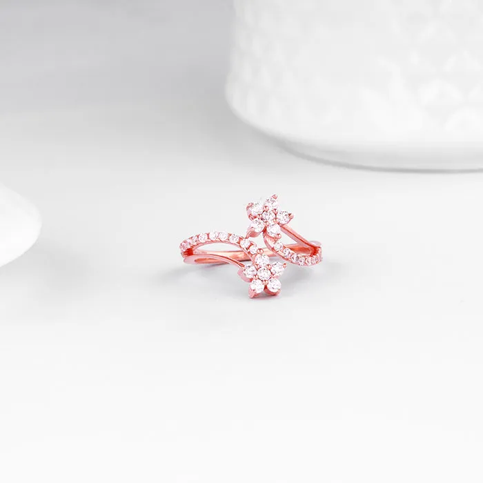 Rose Gold Swish of Shine Ring