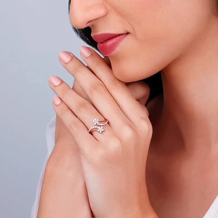 Rose Gold Swish of Shine Ring