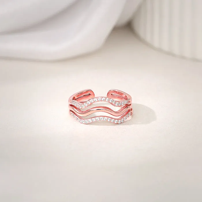 Rose Gold Wave It Off Ring