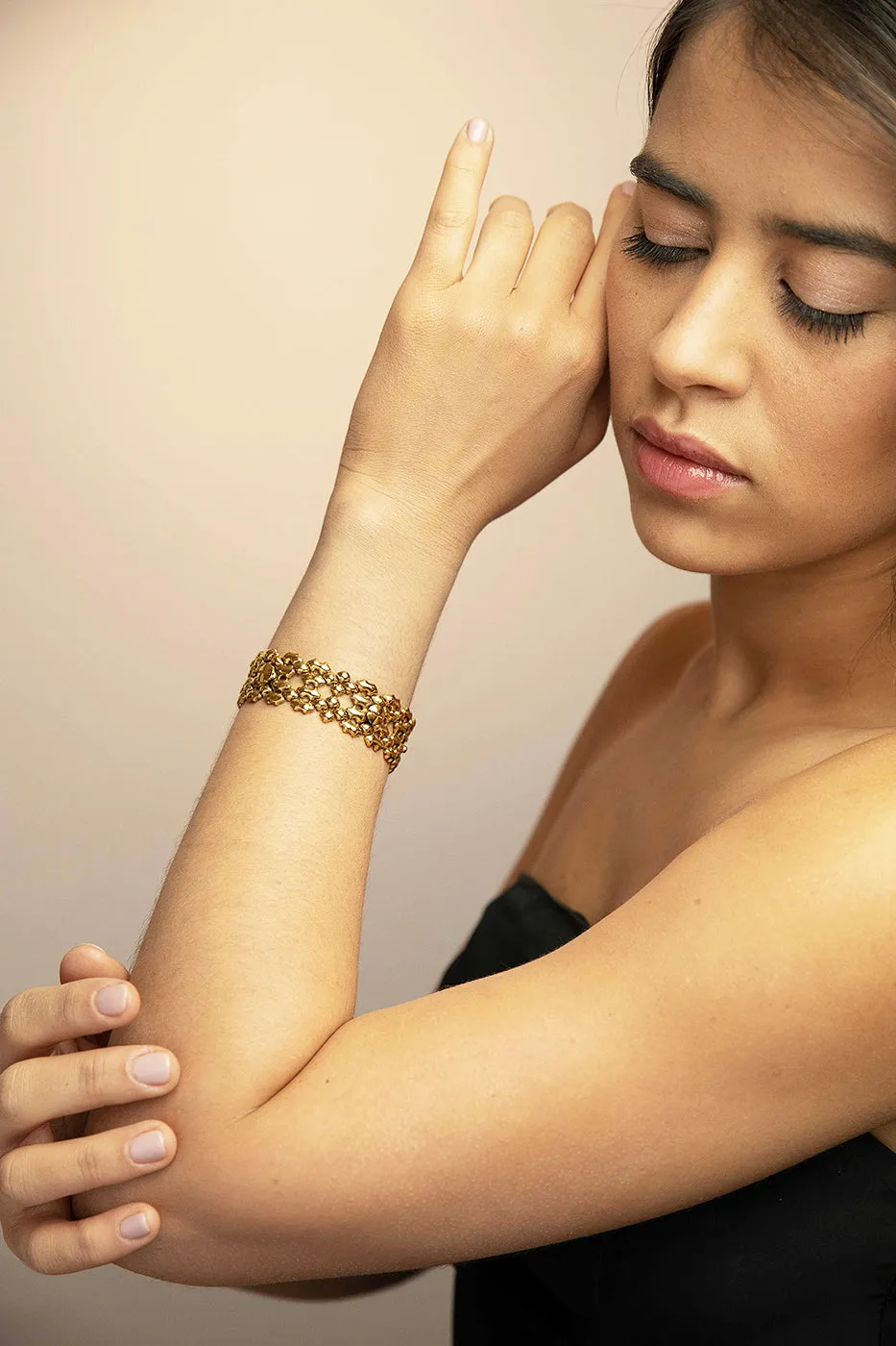 SG Liquid Metal TB41 AG ?C Antique Gold Finish ?C Bracelet by Sergio Gutierrez
