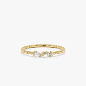 Sideways Diamond Beaded Ring, Avery