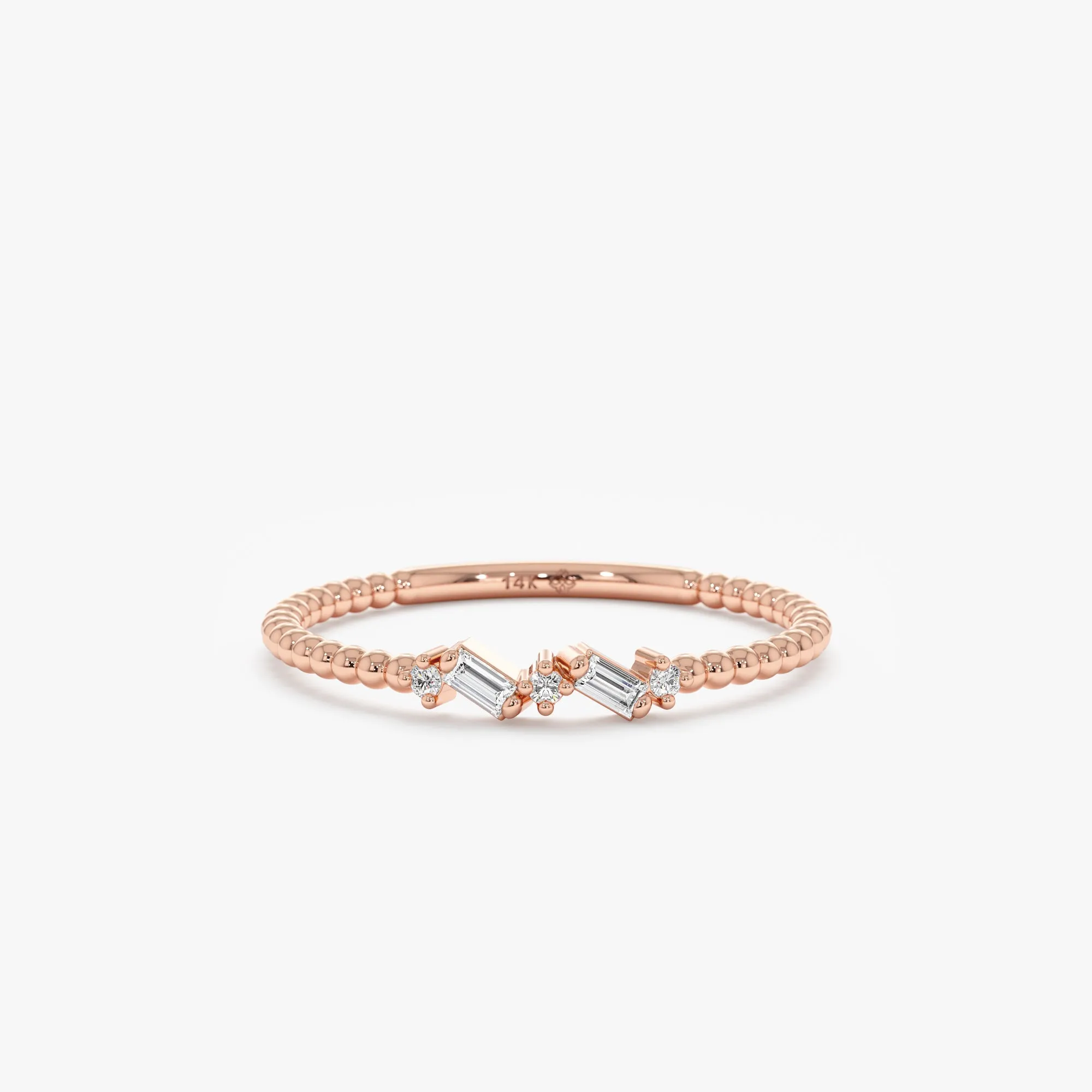 Sideways Diamond Beaded Ring, Avery