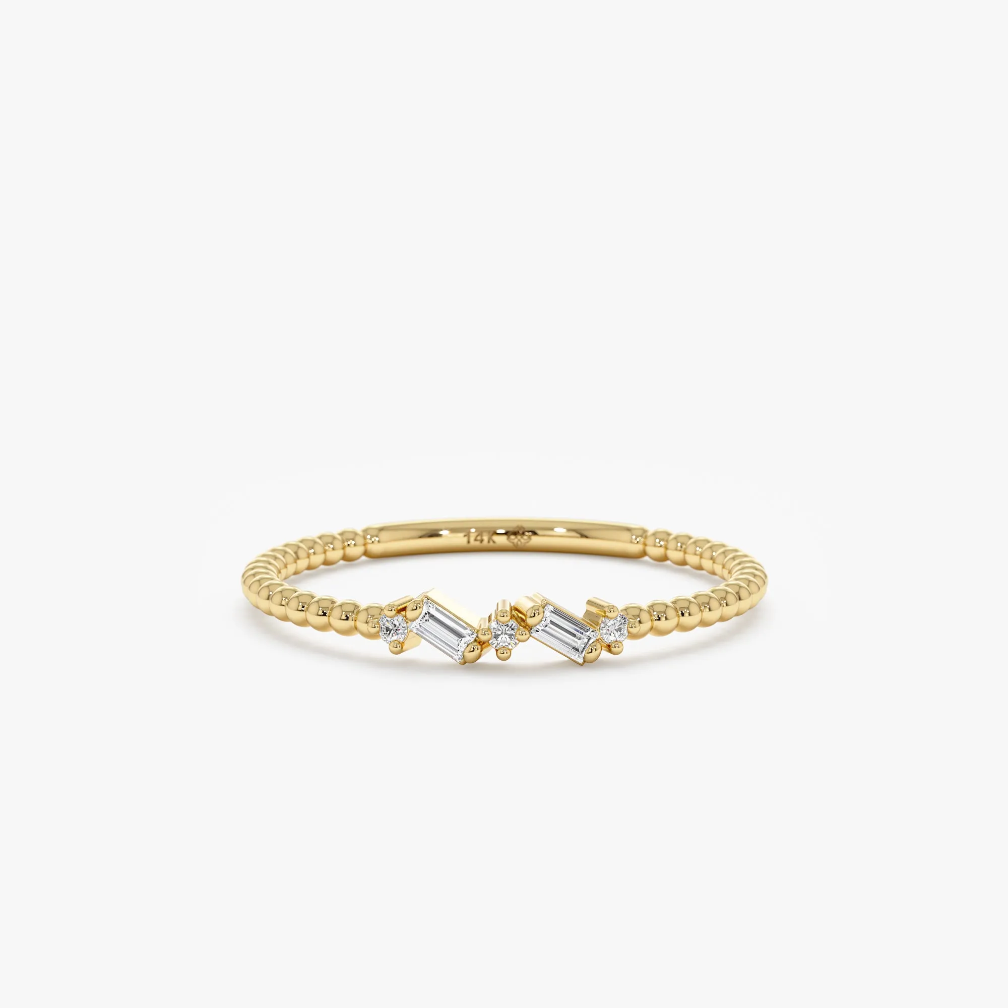 Sideways Diamond Beaded Ring, Avery