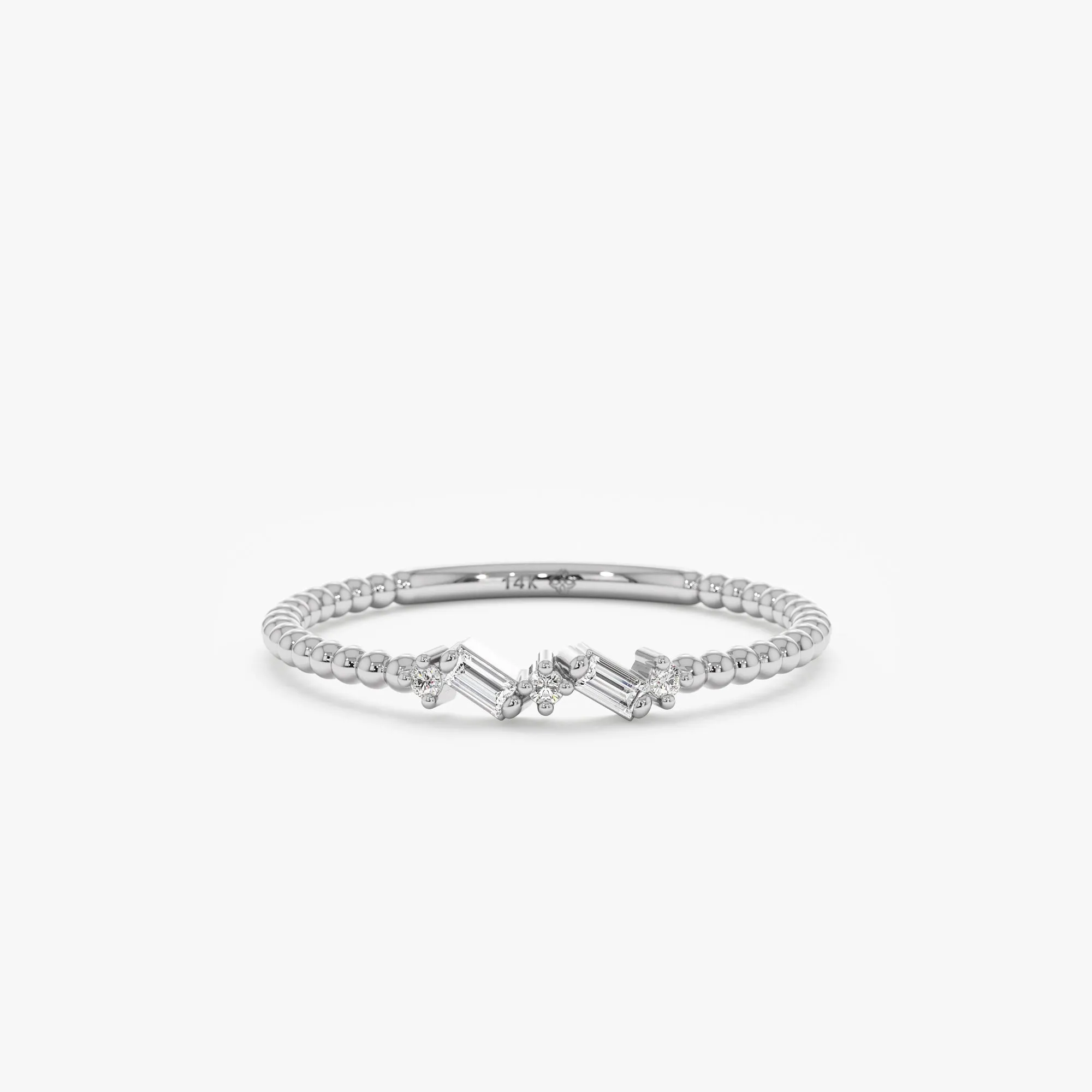 Sideways Diamond Beaded Ring, Avery